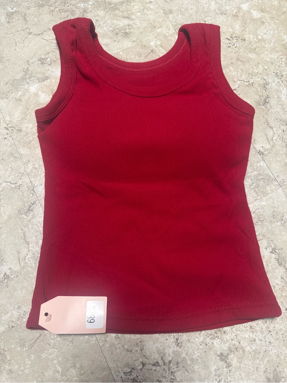 Slim Ribbed Red Tank Top